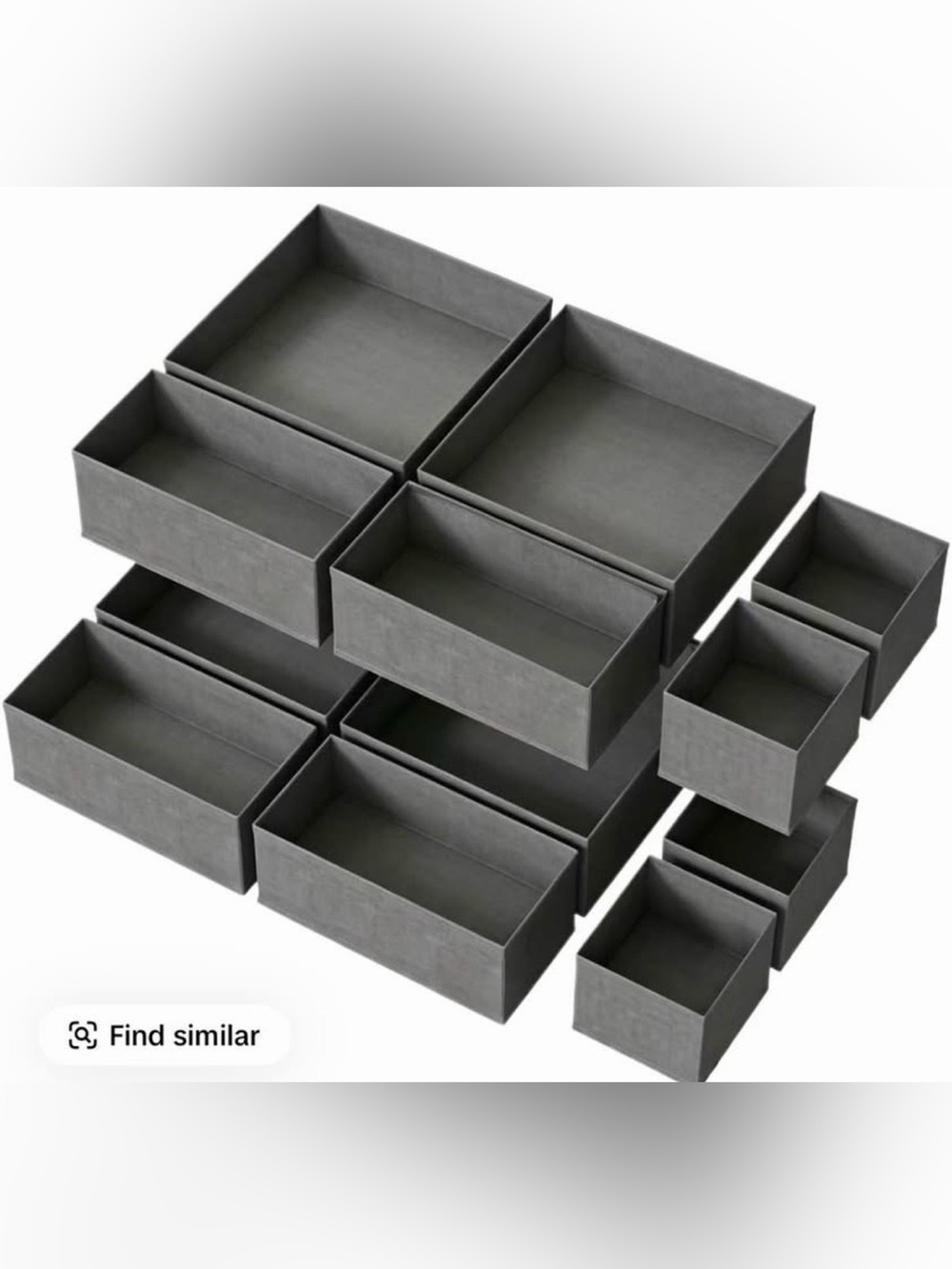 Gray Fabric Drawer Organizer Set - Minimalist Storage Bins